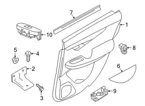 2019 Infiniti QX50 Switches Seal-Rear Door Inside, RH Diagram for 828345NA0A