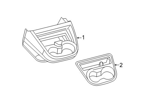 2015 Nissan NV1500 Center Console, Front Console Lid-Cup Holder Diagram for 969671PA0A
