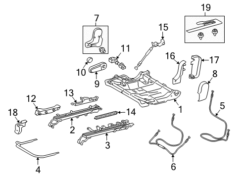 2012 Lexus GX460 Tracks & Components Frame Sub-Assembly, Rear Seat Diagram for 7101560300