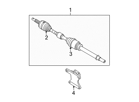 2009 Nissan Altima Drive Axles - Front Bracket-Bearing Support, Front Drive Shaft Diagram for 39780JA100