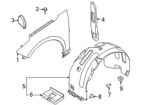 2021 Kia K5 Fender & Components Guard Assembly-Front WHE Diagram for 86812L3300