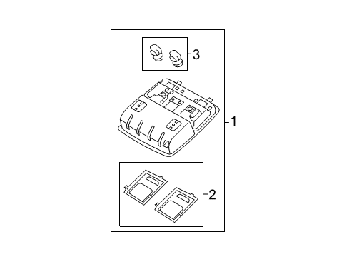 2012 Kia Sorento Overhead Console Lamp Assembly-OVERHEADEAD Console Diagram for 928001U000H9