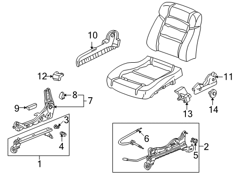 1999 Honda Accord Tracks & Components Cover, R. Reclining *NH284L* (LIGHT QUARTZ GRAY) Diagram for 81238S84A00ZB