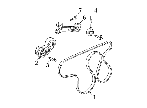 2007 Chevrolet Colorado Belts & Pulleys Serpentine Belt Diagram for 12611636