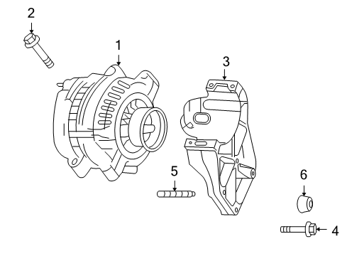 2008 Chevrolet Impala Alternator GENERATOR Assembly Diagram for 15846253