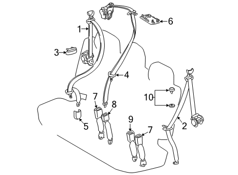 2021 Lexus LX570 Seat Belt Anchor Cover Diagram for 7313960010B0