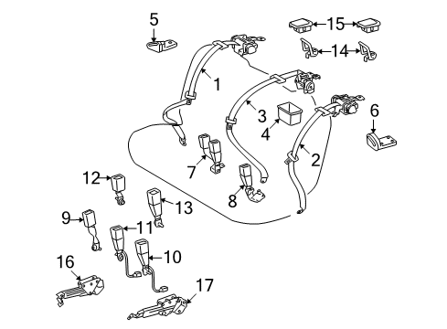 2003 BMW 330Ci Seat Belt Belt Assembly, Front Seat Diagram for 7321050540A0