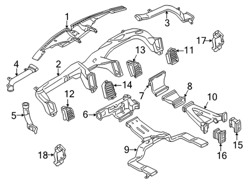 2022 Ford F-150 Ducts Extension Diagram for FL3Z18C420B
