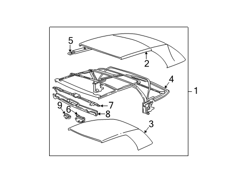 2002 BMW M3 Roof & Components Cover, Folding Top Diagram for 54318229839