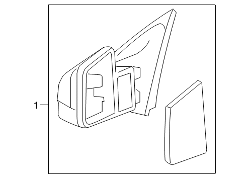 2007 Ford F-150 Outside Mirrors Mirror Assembly Diagram for 4L3Z17696DA
