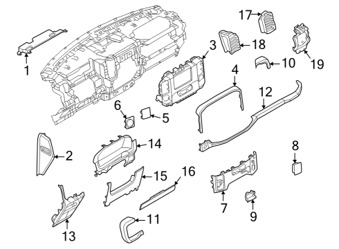 Instrument Panel Components PANEL - INSTRUMENT Diagram for ML3Z15044D70BB