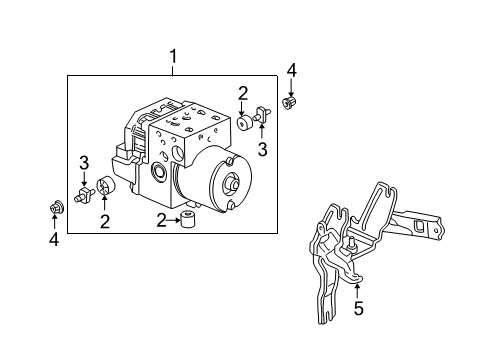 2003 Honda Civic Anti-Lock Brakes Bolt, ABS Mounting Diagram for 57102S5AA00