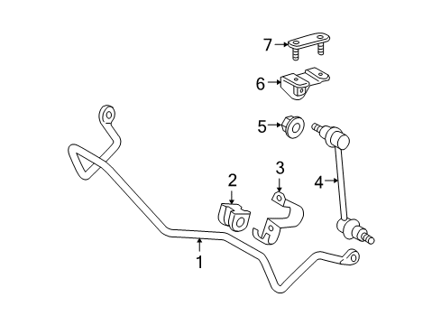 2005 Toyota Tundra Rear Suspension Components, Stabilizer Bar Stabilizer Link Bracket Diagram for 48824AF010