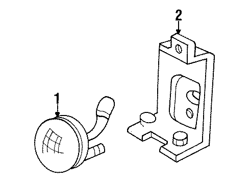 1991 Ford Mustang Fog Lamps Fog Lamp Assembly Diagram for E7ZZ15200A