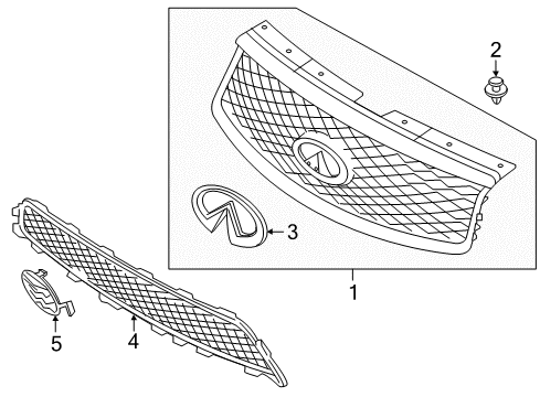 1993 GMC Sonoma Grille & Components Finisher-Front Bumper, Lower Diagram for 622565UA5A
