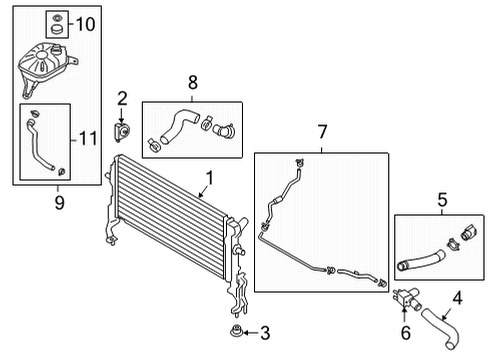 2022 Hyundai Kona Radiator & Components HOSE-RADIATOR INLET Diagram for 25411J9500