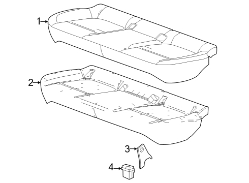 Rear Seat Components Seat Cushion Pad Diagram for 42763065