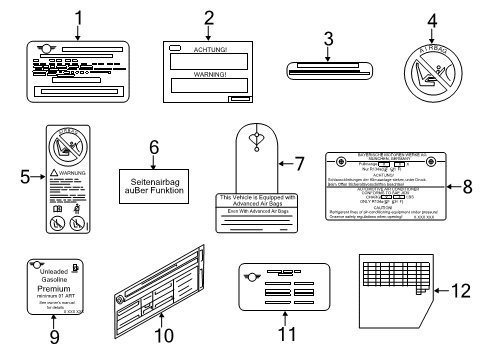 2015 Mini Cooper Information Labels Label "Manufacture Identification" Diagram for 71217315814