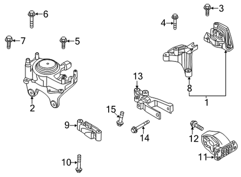 Engine & Trans Mounting Bolt Diagram for 01121A0171