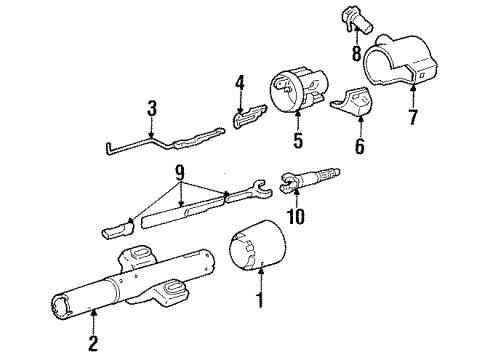 1985 Pontiac Grand Am Ignition Lock Actuator, Steering Column Ignition Switch Diagram for 7830750