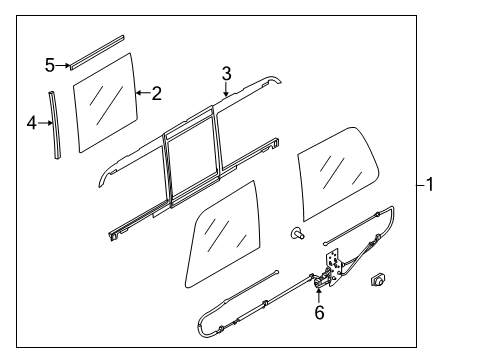 2013 Ford F-350 Super Duty Back Glass Lower Weatherstrip Diagram for 7C3Z2542052A