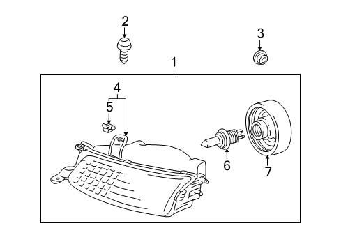 1999 Toyota Solara Bulbs Lens & Housing Diagram for 8115006050