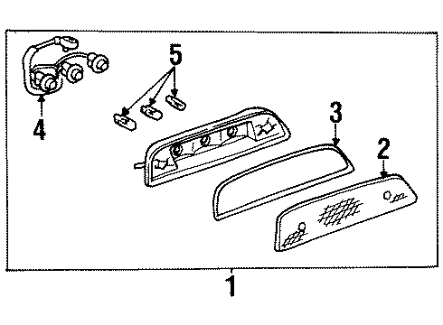 1998 Toyota T100 High Mount Lamps Lamp Assy, Center Stop Diagram for 8157034010