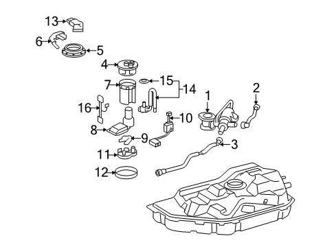 2007 Toyota Highlander Fuel System Components Plate, Fuel Tank Pro Diagram for 7716148020