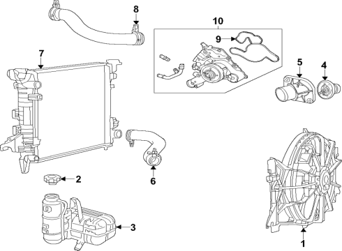 2022 Jeep Grand Wagoneer Cooling System, Radiator, Water Pump, Cooling Fan Cap-SEALI-Core Diagram for 4884893AA