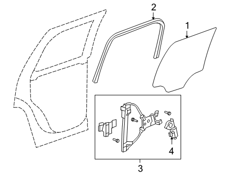 2013 GMC Yukon Rear Door Weatherstrip Diagram for 22803681