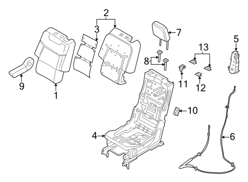 2020 Ford Explorer Second Row Seats Seat Back Heater Diagram for LB5Z14D696G