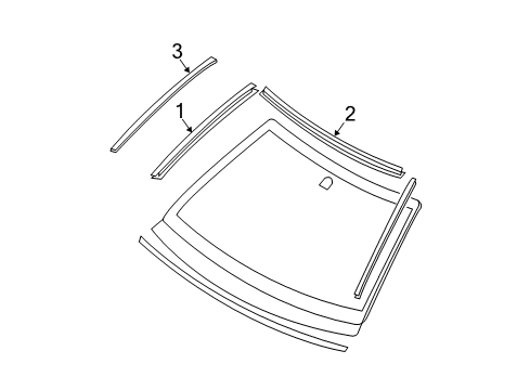 1987 Jeep Comanche Windshield - Reveal Moldings Moulding-Windshield Side, LH Diagram for 72763AC000