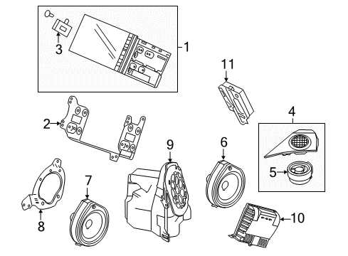 2016 Honda CR-Z Sound System Speaker Assembly, Tweeter (Foster) Diagram for 39120TL0G51