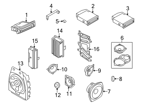 2011 BMW Z4 Sound System Holder, Dvd Changer/Cd Changer Diagram for 65129151149