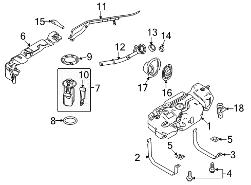 2009 Lincoln Navigator Fuel Supply Bezel Diagram for 9L1Z9A212A