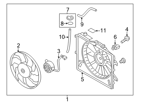 2015 Hyundai Veloster Cooling System, Radiator, Water Pump, Cooling Fan Hose-Radiator Reservoir Diagram for 254431R050