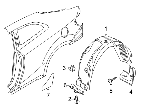 2015 Kia Forte Koup Exterior Trim - Quarter Panel Guard Assembly-Rear Wheel Diagram for 86821A7200