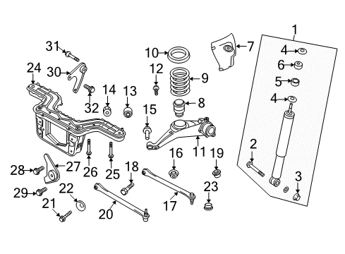 2008 Mercury Mariner Rear Suspension, Suspension Components Coil Spring Diagram for 8L8Z5560A