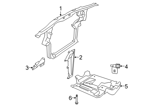2007 Dodge Nitro Radiator Support Panel-Radiator Closure Diagram for 68019021AA