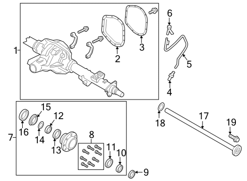 Rear Axle Rear Hub & Bearing Diagram for HC3Z1109F