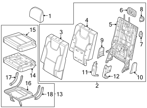 Third Row Seats Pad U Diagram for 89A25S9000