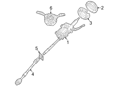 2022 Jeep Gladiator Steering Column & Wheel, Steering Gear & Linkage Module-Steering Column Diagram for 68491583AB