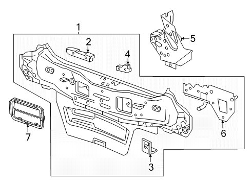2017 Chevrolet Spark Rear Body End Extension Diagram for 42429103