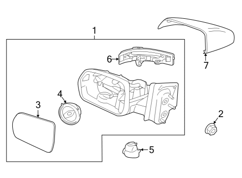 2019 Ford Edge Mirrors Mirror Outside Diagram for JT4Z17683AA