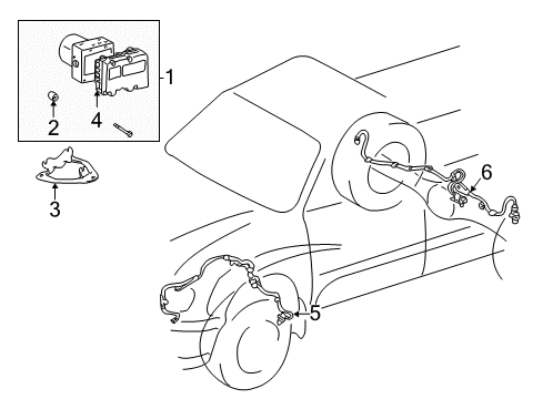 2004 Toyota Sequoia ABS Components Actuator Assembly Cushion Diagram for 445460C060