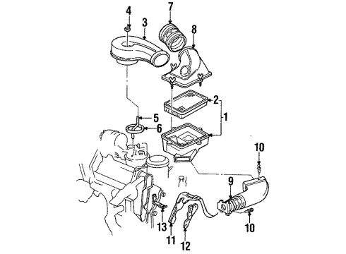 1995 Cadillac DeVille Filters Housing Asm-Air Cleaner Diagram for 25099303