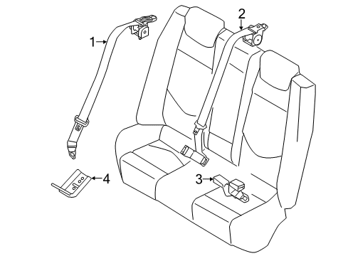 2019 Hyundai Elantra Seat Belt Buckle Assembly-Front Seat Belt, LH Diagram for 88830F2000TRY