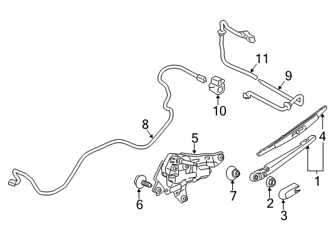 2011 Infiniti QX56 Wiper & Washer Components Cover-Arm, Back Window Wiper Diagram for 28782JG000