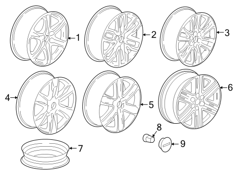 2020 GMC Acadia Wheels Wheel, Alloy Diagram for 22996333