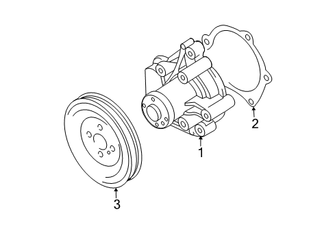 2007 Hyundai Elantra Water Pump Pulley-Coolant Pump Diagram for 2522123040
